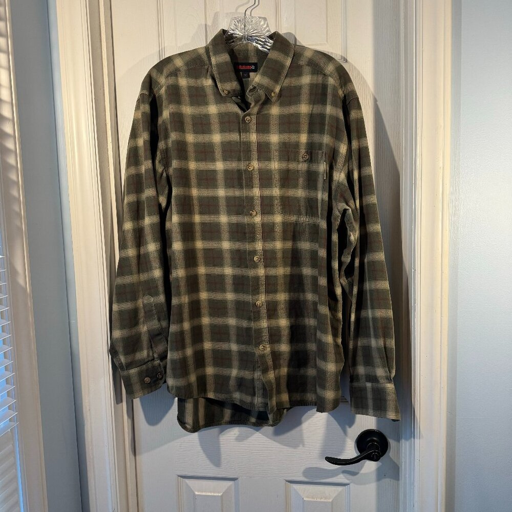 Wolverine Men's Plaid Flannel Long Sleeve Shirt - 100% Cotton, Size Large
